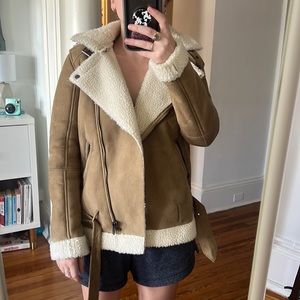 Silence + Noise suede and Sherpa jacket